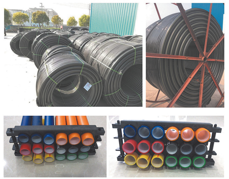 高密度聚乙烯(HDPE )硅芯管制作，系采用特種HDPE原料加硅料共擠復合而成，具備以下基本特性: 1.管道的強度，包括抗壓，抗張和抗沖擊能力，充分考慮到光(電)纜保護所需的安全系數(shù)，不再需要大管作外層保護。 2、硅管曲率半徑小，為其外徑的十倍。敷管時遇到彎曲處和上下管落差處可隨路而轉(zhuǎn)或隨坡而走，無須作任何特別處理，更不必設(shè)入井過渡。 3、其內(nèi)壁的硅芯層是固體的，永久的潤滑濟。 4、其內(nèi)壁的硅芯層被同步擠壓進壁內(nèi)，均勻地分布于整個內(nèi)壁，硅芯層與高度密聚乙烯具有相同的物理和機械特性:不會剝落，脫離。 5、其內(nèi)壁硅芯層的摩擦特性保持不變，纜線在管道內(nèi)反復抽取。 6、其內(nèi)璧的硅芯層不與水溶，污物進管后可用水沖洗管道，可免遭嚙齒動物破壞。7、抗老化，使用壽命長，埋入地下可達50年以上。 8、耐候性能好。 9、施工快捷，可大降低工程造價。